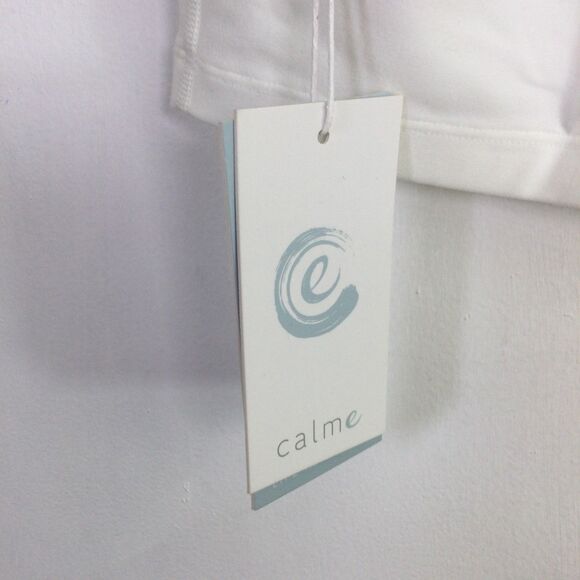 Calme Womens Cross Back Cami Top Sleeveless Comfortable White Size Medium NWT - Picture 14 of 16